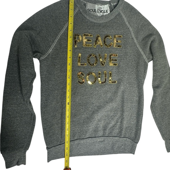 Soul Cycle x Sundry Peace Love Soul Sequin Sweatshirt s - Picture 6 of 9